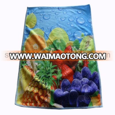 100% polyester warp knitting kitchen towel with fruit design